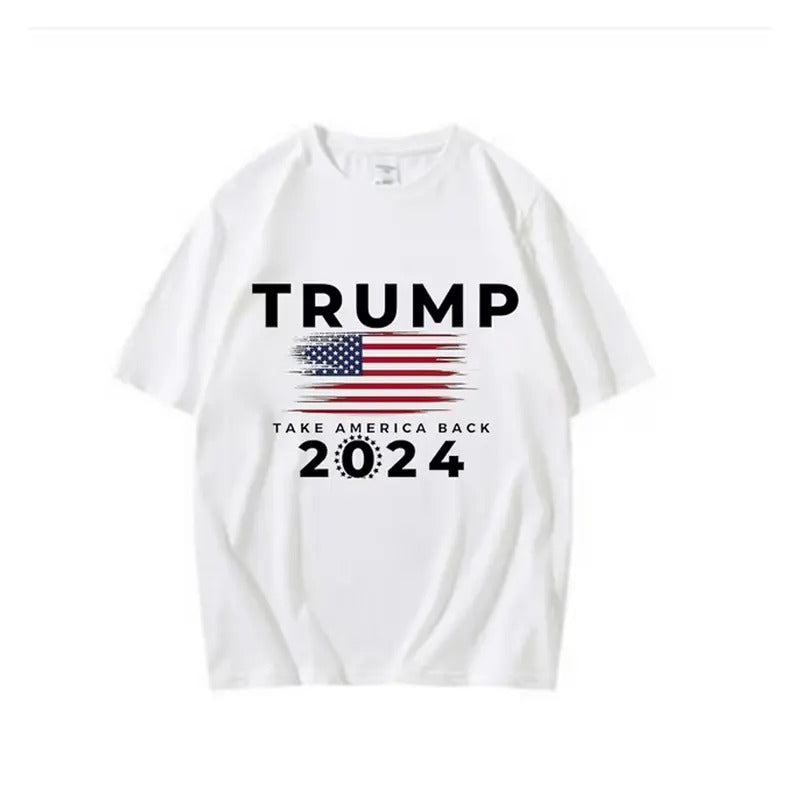 Women's Trump 2024 T-Shirt American Flag T Shirt White Tee Graphic Tee Tops Underwear Crewneck Menswear T Shirt Hoodie,...
