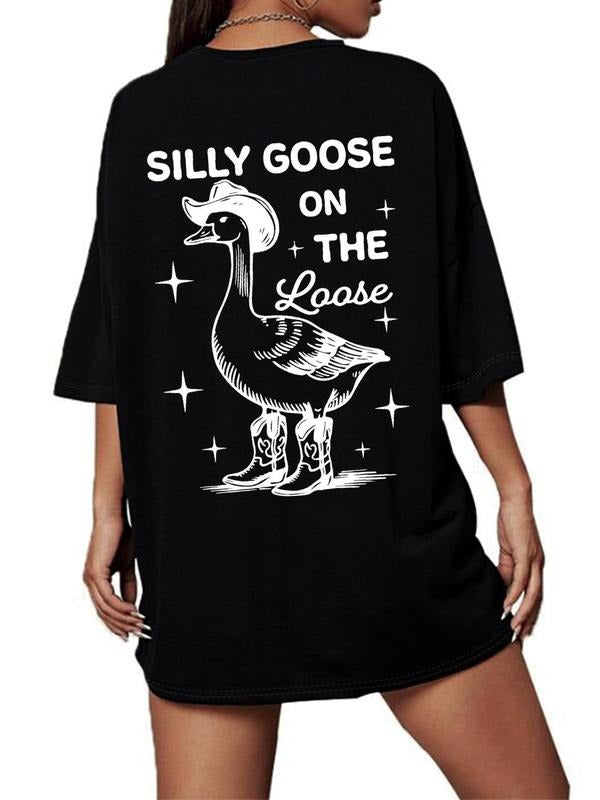 Women's Vintage Graphic Print Round Neck Tee, Casual Loose Fashion T-shirt for Daily Wear, Ladies Summer Clothes, Top...