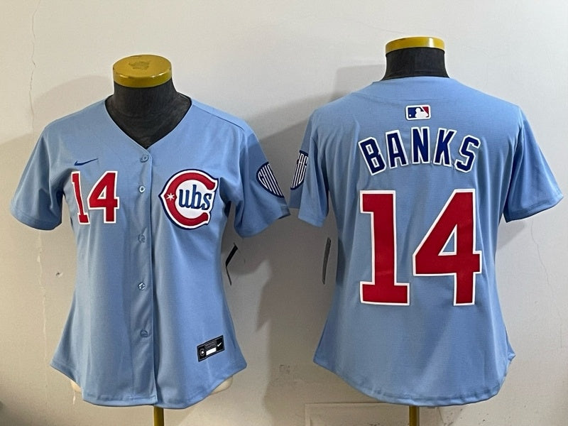 Women Chicago Cubs #14 Ernie Banks Cubs Women Youth