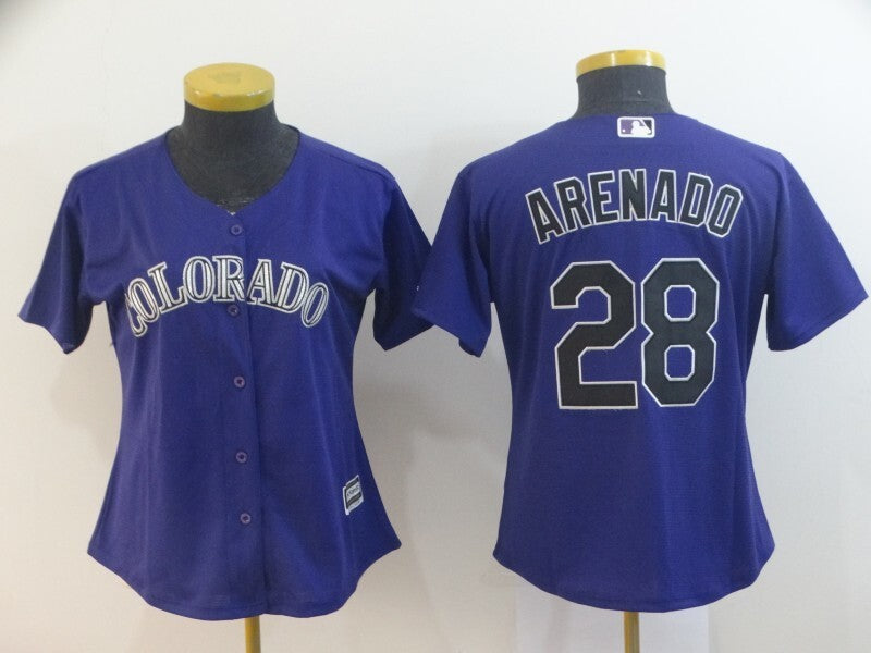 Women Colorado Rockies #28 Nolan Arenado Style 1