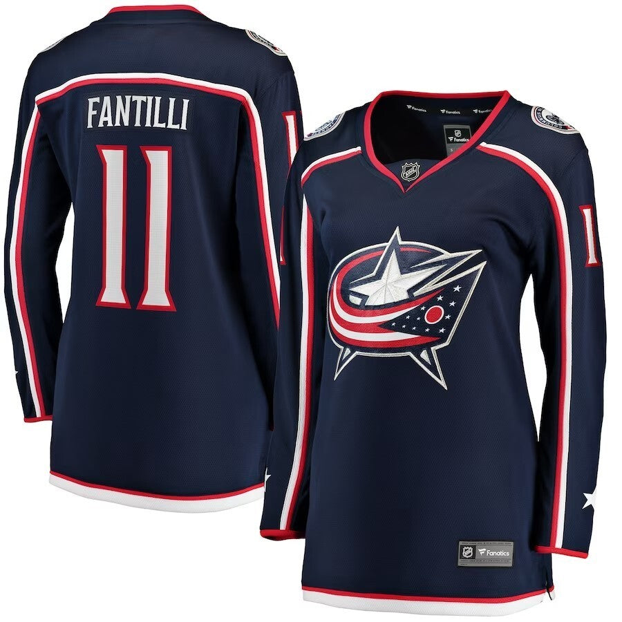 Women Columbus Blue Jackets #11 Adam Fantilli Home Breakaway Player Jersey - Navy