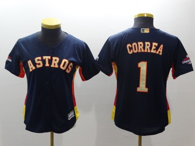 Women Houston Astros #1 Carlos Correa