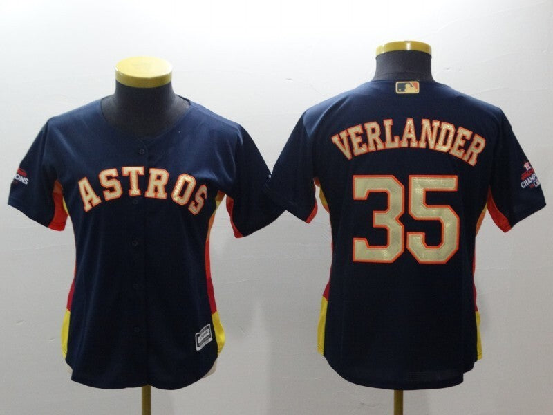 Women Houston Astros #35 Justin Verlander