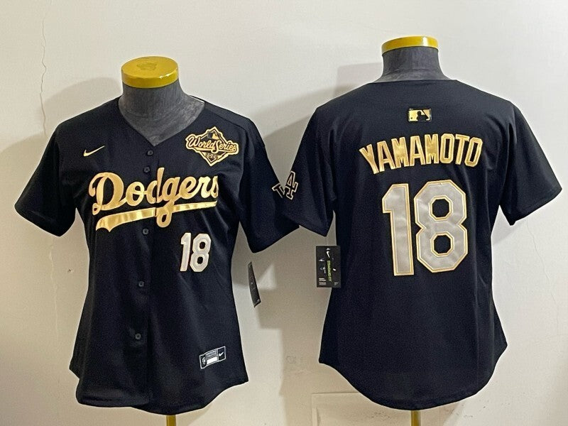 Women Los Angeles Dodgers #18 Yoshinobu Yamamoto Blue Jays Women Style 1