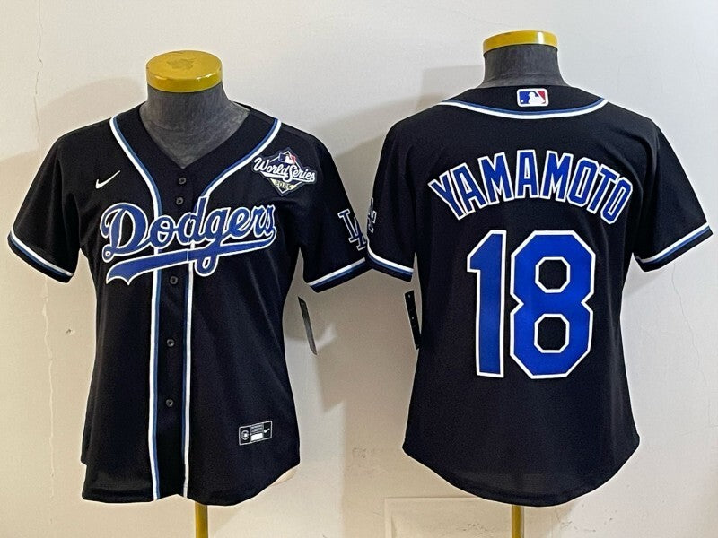 Women Los Angeles Dodgers #18 Yoshinobu Yamamoto Dodgers Women Youth Style 1