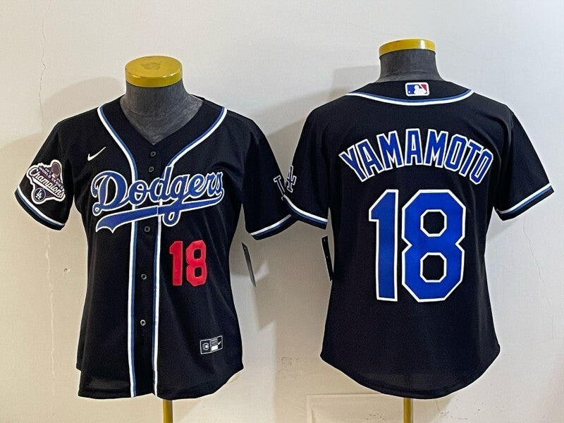 Women Los Angeles Dodgers #18 Yoshinobu Yamamoto Dodgers Women Youth Style 3