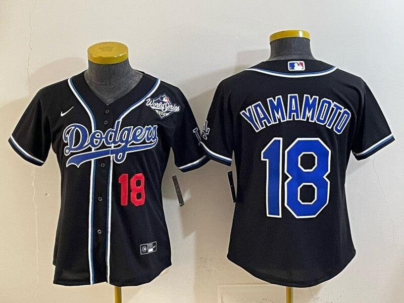 Women Los Angeles Dodgers #18 Yoshinobu Yamamoto Dodgers Women Youth Style 4
