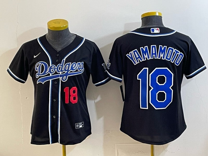 Women Los Angeles Dodgers #18 Yoshinobu Yamamoto Dodgers Women Youth Style 5