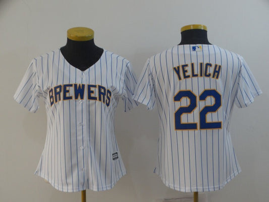 Women Milwaukee Brewers #22 Christian Yelich