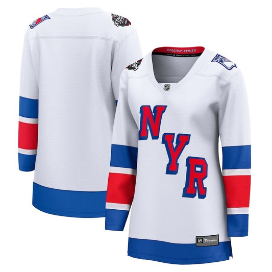 Women New York Rangers Fanatics Branded 2024 NHL Stadium Series Breakaway Jersey – White Style 1