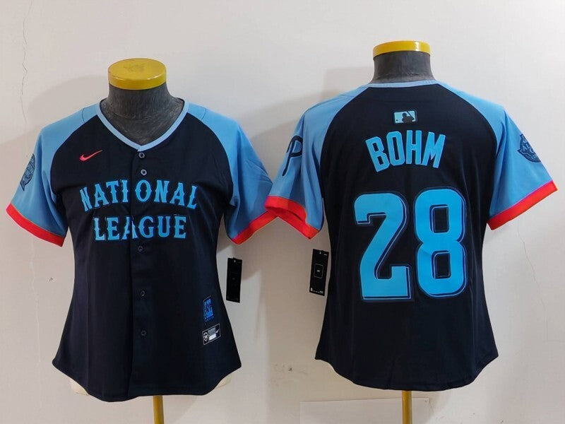 Women Philadelphia Phillies #28 Alec Bohm Phillies 2024 All-Star Women Style 2