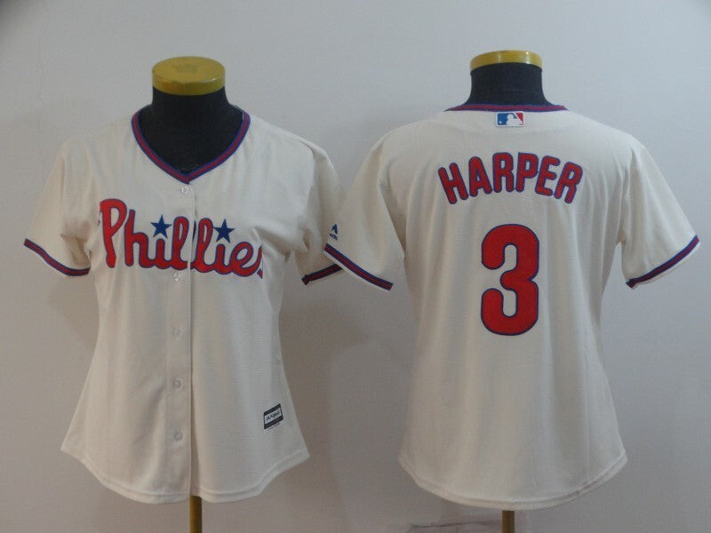 Women Philadelphia Phillies #3 Bryce Harper Style 2