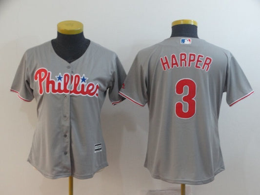 Women Philadelphia Phillies #3 Bryce Harper Style 3