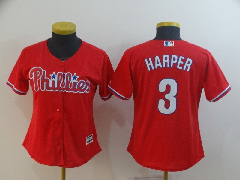 Women Philadelphia Phillies #3 Bryce Harper Style 4