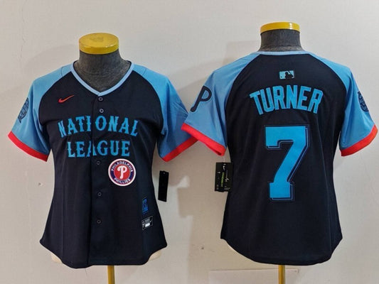 Women Philadelphia Phillies #7 Trea Turner Phillies 2024 All-Star Women Style 1