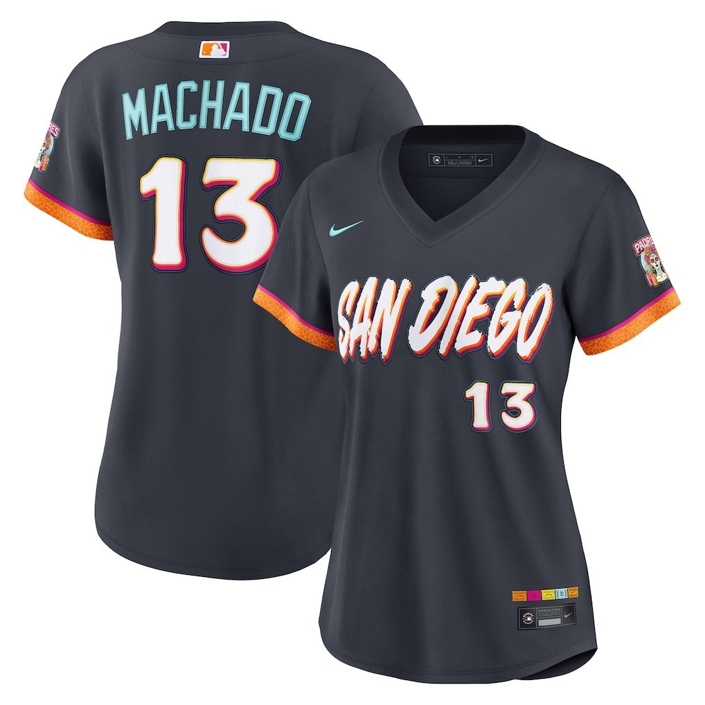 Women San Diego Padres #13 Manny Machado 2026 City Connect Stadium Jersey - Obsidian