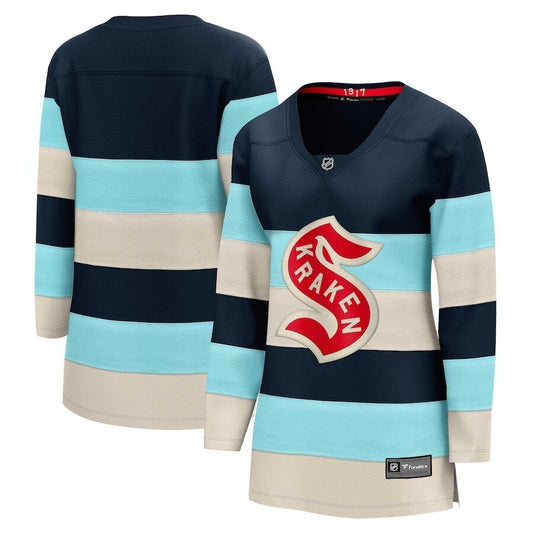 Women Seattle Kraken Fanatics Branded 2024 NHL Winter Classic Breakaway Jersey - Deep Sea Blue