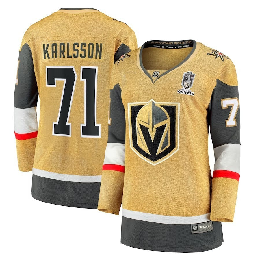 Women Vegas Golden Knights William Karlsson 2023 Stanley Cup Champions Home Breakaway Player Jersey - Gold