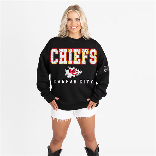 Women's Kansas City Chiefs Gameday Couture Black Oversized Level Up Black Label