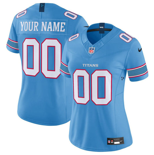 Women's Tennessee Titans Active Player Custom Light Blue 2026 F.U.S.E. Vapor Limited