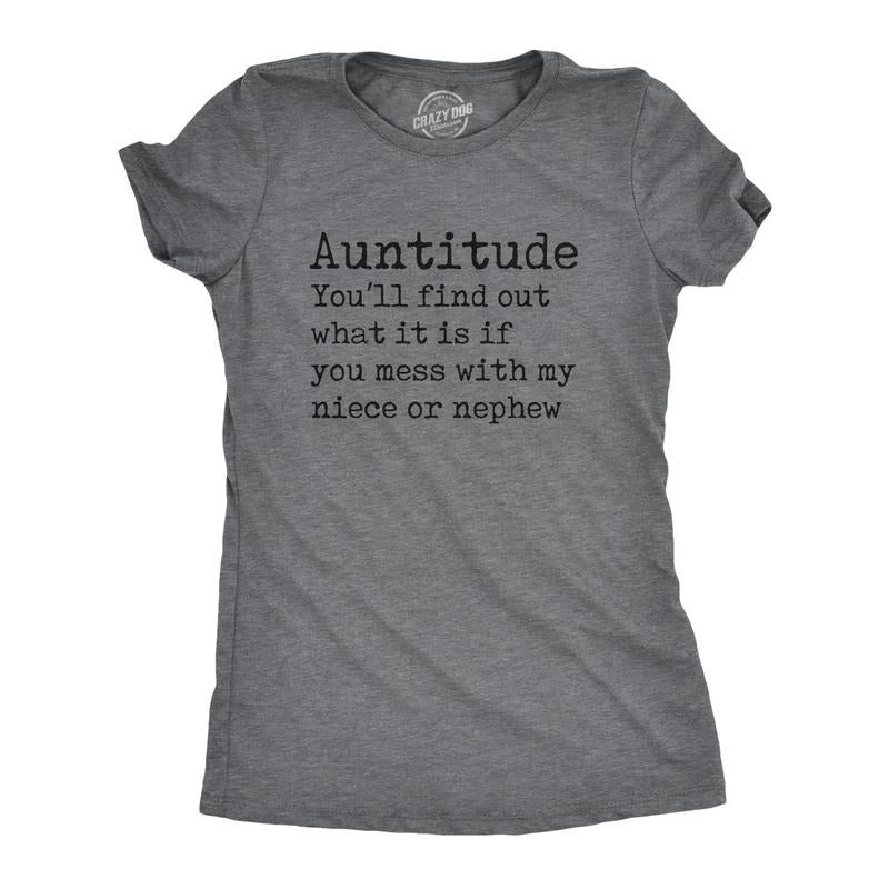 Womens Auntitude T Shirt Funny Best Aunt Attitude Definition Tee for Ladies Funny Womens T Shirts Cute Slimming Top...