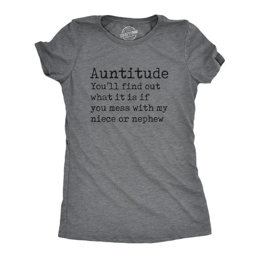Womens Auntitude T Shirt Funny Best Aunt Attitude Definition Tee for Ladies Funny Womens T Shirts Cute Slimming Top...