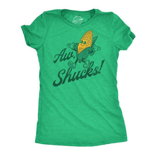 Womens Aw Shucks Funny T Shirt Sarcastic Food Graphic Tee for Ladies Funny Womens T Shirts Cute Slimming Top Comfortable...