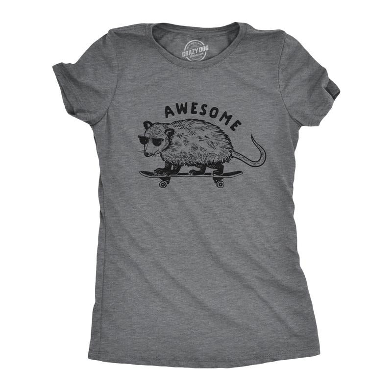 Womens Awesome Possum T shirt Funny Cool 90s Retro Animal Lover Graphic Tee Funny Womens T Shirts Cute Slimming Top...