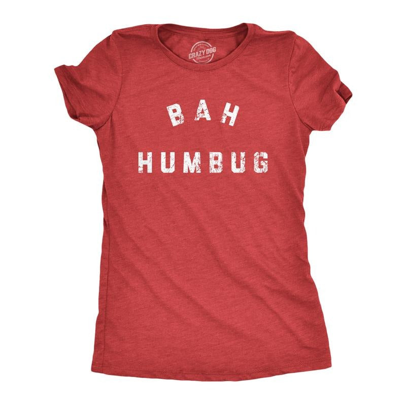 Womens Bah Humbug T Shirt Funny Ebeneezer Scrooge Xmas Party Tee for Ladies Funny Womens T Shirts Cute Slimming Top...