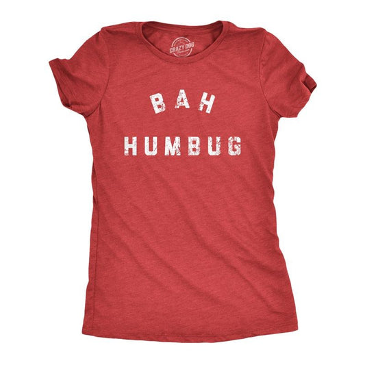 Womens Bah Humbug T Shirt Funny Ebeneezer Scrooge Xmas Party Tee for Ladies Funny Womens T Shirts Cute Slimming Top...