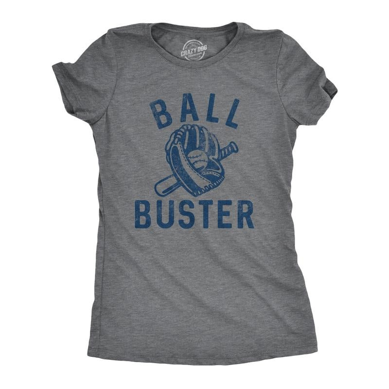 Womens Ball Buster T Shirt Funny Sarcastic Baseball Bat Joke Tee for Ladies Funny Womens T Shirts Cute Slimming Top...