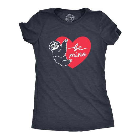 Womens Be Mine Sloth T Shirt Cute Valetines Day Heart Graphic Tee For Ladies Funny Womens T Shirts Cute Slimming Top...