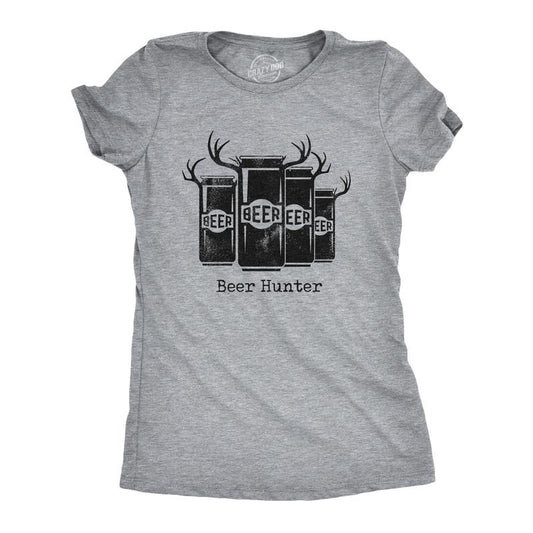 Womens Beer Hunter T Shirt Funny Sarcastic Drinking Deer Hunting Joke Novelty Tee for Ladies Funny Womens T Shirts Cute...