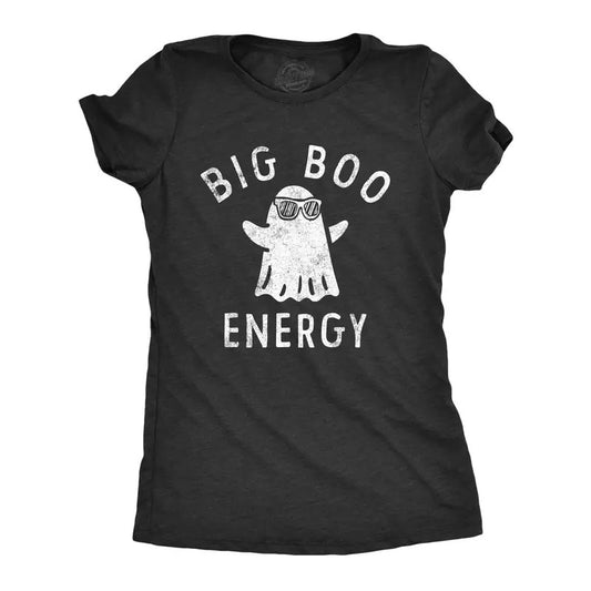 Womens Big Boo Energy T Shirt Funny Spooky Halloween Bed Sheet Ghost Tee For Ladies Funny Womens T Shirts Cute Slimming...