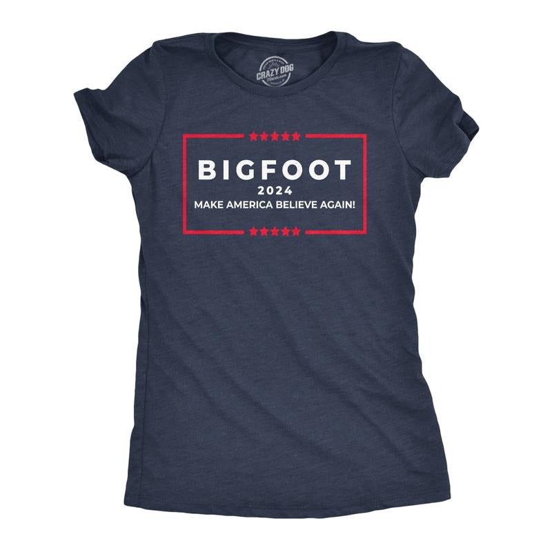 Womens Bigfoot 2024 Funny T Shirts Sarcastic Sasquatch Graphic Tee for Ladies Funny Womens T Shirts Cute Slimming Top...