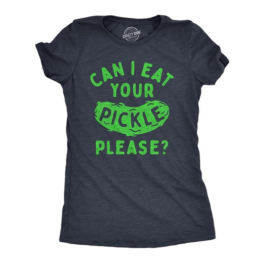 Womens Can I Eat Your Pickle Please T Shirt Funny Dill Pickles Lovers Tee for Ladies Funny Womens T Shirts Cute Slimming...