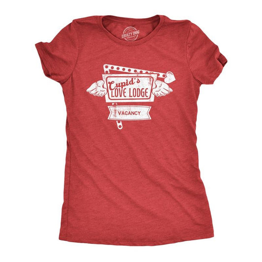 Womens Cupids Love Lodge T Shirt Funny Valentines Day Tee for Women Funny Womens T Shirts Cute Slimming Top Comfortable...