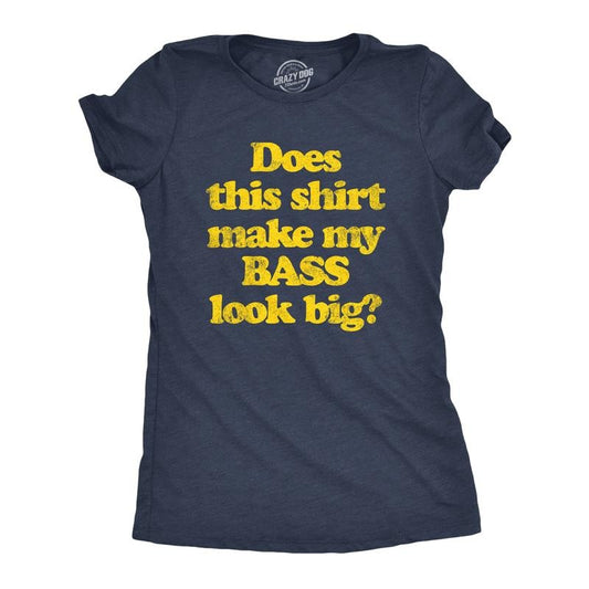Womens Does This Shirt Make My Bass Look Big T Shirt Funny Fishing Graphic Tee Funny Womens T Shirts Cute Slimming Top...