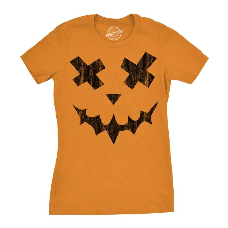 Womens Excellent Xavier Pumpkin T Shirt Funny Halloween Jack O Lantern Freaky Smile Tee For Ladies Funny Womens T Shirts...
