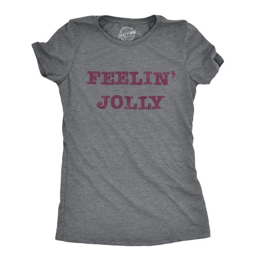 Womens Feelin Jolly T Shirt Funny Christmas Spirit Tee Funny Womens T Shirts Cute Slimming Top Comfortable Soft...
