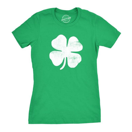Womens Four Leaf Clover T Shirt Funny Saint Patricks Day Shamrock Lucky Irish Funny Womens T Shirts Cute Slimming Top...