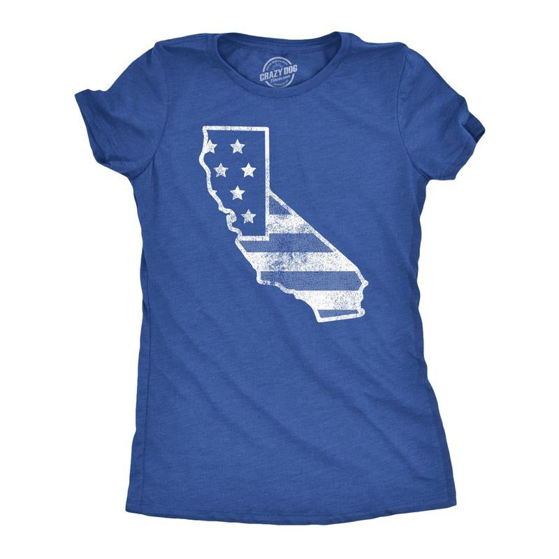 Womens Funny T Shirts American Flag California Awesome Fourth Of July Tee for Ladies Funny Womens T Shirts Cute Slimming...