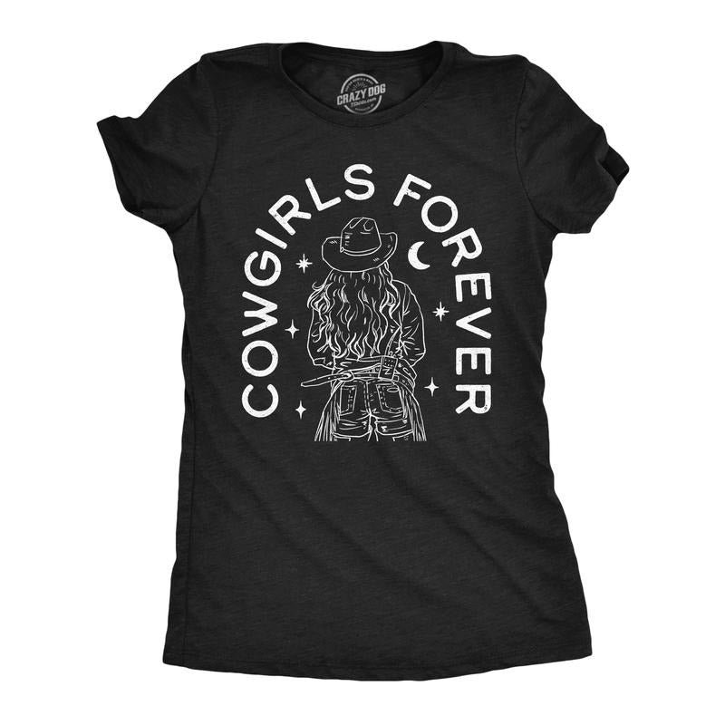 Womens Funny T Shirts Cowgirls Forever Sarcastic Western Graphic Novelty Tee For Ladies Funny Womens T Shirts Cute...