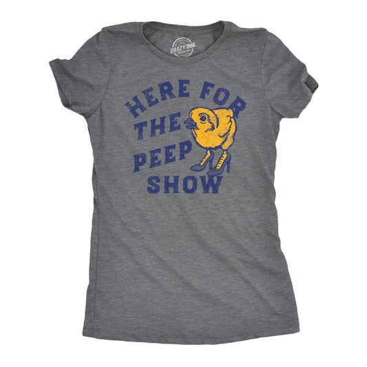 Womens Funny T Shirts Here For The Peep Show Sarcastic Graphic Tee For Ladies Funny Womens T Shirts Cute Slimming Top...