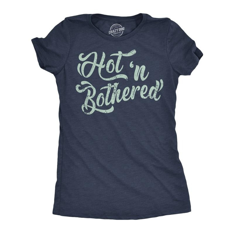 Womens Funny T Shirts Hot N Bothered Sarcastic Graphic Novelty Tee For Ladies Funny Womens T Shirts Cute Slimming Top...