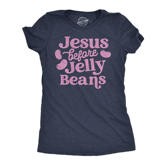 Womens Funny T Shirts Jesus Before Jelly Beans Sarcastic Easter Tee For Ladies Funny Womens T Shirts Cute Slimming Top...