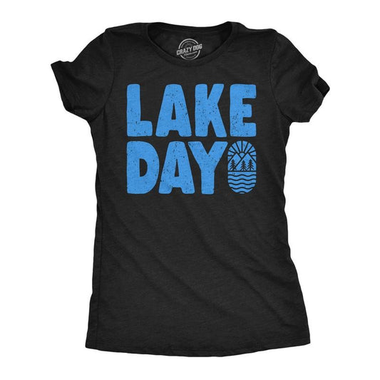 Womens Funny T Shirts Lake Day Awesome Summer Vacation Graphic Tee For Ladies Funny Womens T Shirts Cute Slimming Top...