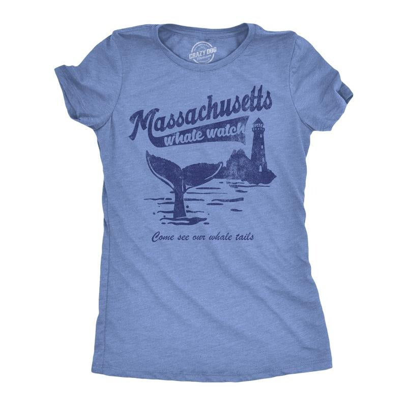 Womens Funny T Shirts Massachusetts Whale Watch Sarcastic Graphic Novelty Tee For Ladies Funny Womens T Shirts Cute...