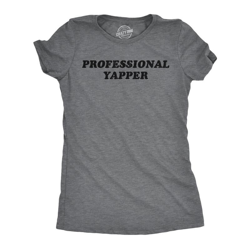 Womens Funny T Shirts Professional Yapper Sarcastic Yapping Novelty Tee for Ladies Funny Womens T Shirts Cute Slimming...