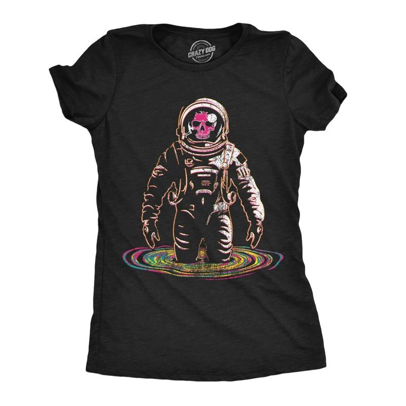Womens Funny T Shirts Rainbow Black Hole Cool Space Graphic Tee For Ladies Funny Womens T Shirts Cute Slimming Top...